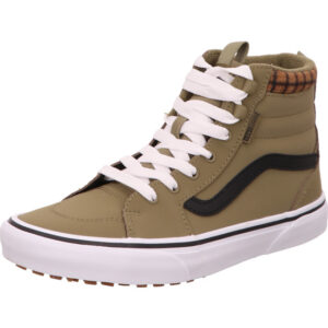 Vans Filmore Hi hoher Schuh mit robuster Sohle beige mit schwarzem Vans Streifen