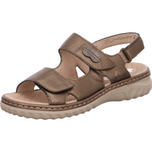 Rieker Sandale mit zwei klett bronze und hinterriehmen und heller Sohle