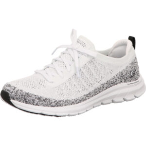 Skechers pure flex Damenhalbschuh als Slipper weiß mit grau und herre Sohle