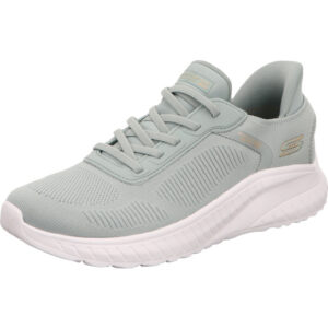 Skechers Bobs squad chaos Damenhalbschuh schnürer hellgrün mit weißer Sohle