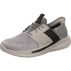 Skechers slade ocon Herren Halbschuh beige mit schwarz slipper mit slip in und beige farbener Sohle