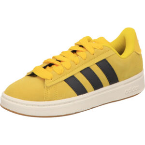 Adidas Grand Court Alpha Sneaker gelb mit schwarzen Streifen und helle Sohle