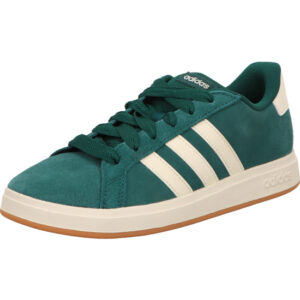 Adidas Grand Court 00s K Kindersneaker grün mit weißen Streifen und heller Sohle
