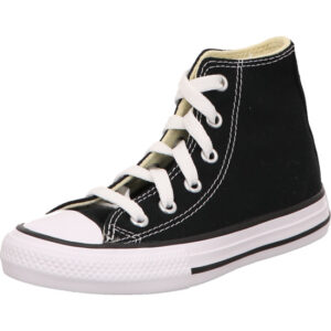 Converse Chuck Taylor Hi Kinder hoch schwarz mit weißen Schnürsenkel und weißer Sohle