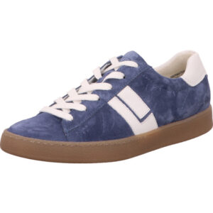 Paul Green Damensneaker blau mit weiß und gum sohle