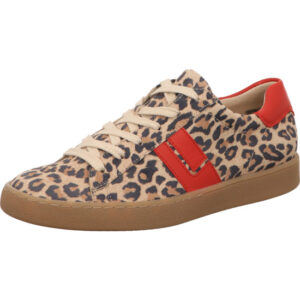Paul Green Sneaker leopardmuster mit rot und gum sohle