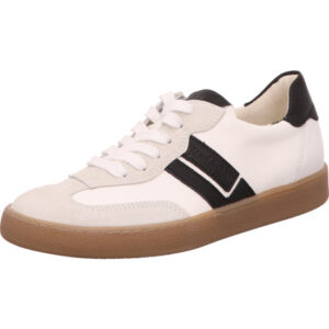 Paul Green Damensneaker weiß mit grauer kappe schwarz und gum sohle