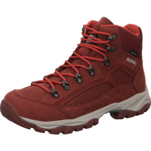 Meindl Baltimore lady gtx hoher damen wanderschuh bordeaux und roten Schnürsenkel und heller Sohle