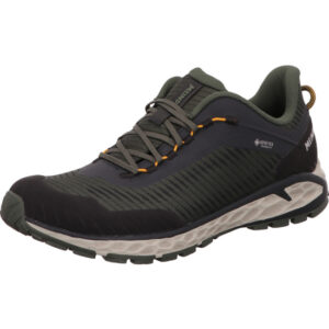 Meindl Power walker 4.2 halber herren wanderschuh olive mit orange und schwarz mit heller Sohle