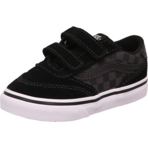 Kinderschuh schwar mit zwei klett und grau schwarz kariert