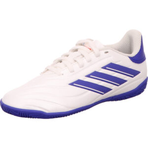 Copa Pure 2 Club Hallenfußballschuh weiß mit blauen Streifen
