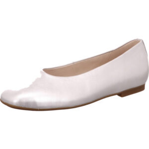 Gabor Ballerina Damen weiß mit brauner Sohle