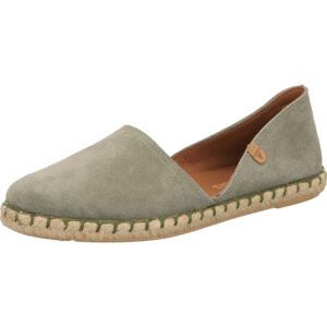 Verbenas Damen slip in grün mit brauner Sohle