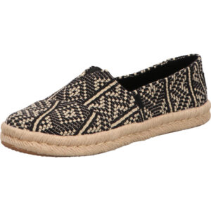Toms slip in schwarz beige Muster mit beiger Sohle