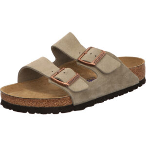 Birkenstock Arizona zwei Dornschnallen taupe Nubukleder