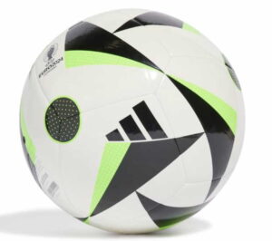 Adidas Fußball Grundfarbe weiß mit schwarz gelben Motiven