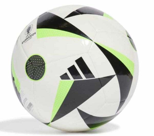 Adidas Fußball Grundfarbe weiß mit schwarz gelben Motiven