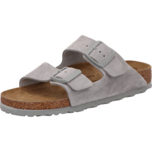 Birkenstock Arizona zwei Schnallen grau Nukukleder