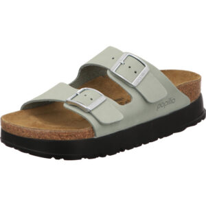 Birkenstock Arizona zwei Dornschnallen plateau grau Nubukleder