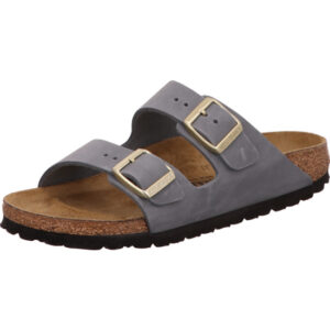 Birkenstock Arizona zwei Dornschnallen grau leder