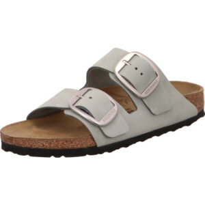 Birkenstock Arizona Big Buckle zwei große Dornchnallen grau Nubukleder