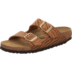 Birkenstock Arizona zwei Dornschnallen orangebraun zebralook Mikrofaser