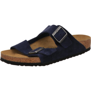 Birkenstock Arizona zwei Schnallen dunkelblau Nubukleder
