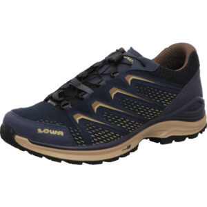 Lowa Meadow GTX Herrenschuh tief blau beige kombi mit heller Sohle