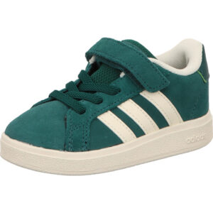 Adidas Kinder Sneaker Grand Court 00s EL 1 mit einem Klett grün mit weißen Adidas Streifen und heller Sohle