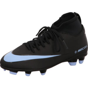 Nike Jugend Fußball Jr Mercurial Superfly komplett schwarz mit blau und Rasensohle