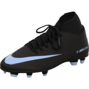 Nike Mercurial Superfly 10 Club Fußballschuh schwarz mit blau Stollen für Rasenplatz