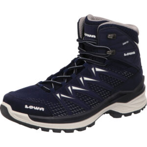 Lowa Innox Pro GTX Herrenschuh hoch blau weiß kombi mit heller Sohle mit gore-tex