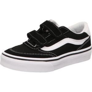 vans kinderschuhe schwarz weiss klettverschluss material suede canvas