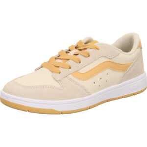 vans damen sneaker ryland ls beige kombi gelbes logo seitlich schnürer