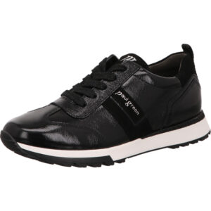 Paul Green Damensneaker schwarz lack mit heller sohle