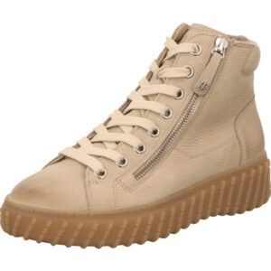 Paul Green hoher Damenschuh beige mit rippsohle