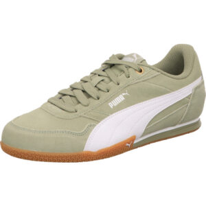 Puma Bella Donna SD olive mit weißem Puma Streifen und gum Sohle