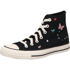 converse ctas hi schnürer schwarz mit stern und schmetterlingsmotive
