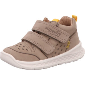 Superfit Kinderschuh Jungs Halbschuh beige mit Klettverschluss und weißer Sohle