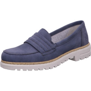 Rieker Damen Halbschuh blau mit weißer Sohle