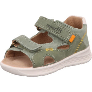 Superfit Kinder Lauflernsandalen grün kombi mit Klett und weißer Sohle