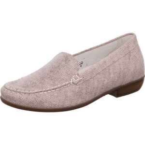 Waldläufer Damen Halbschuh beige weiß mit brauner Sohle
