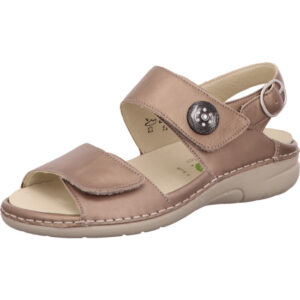 Waldläufer Sandale Damen mit Klettverschluss und Schnalle braun beige
