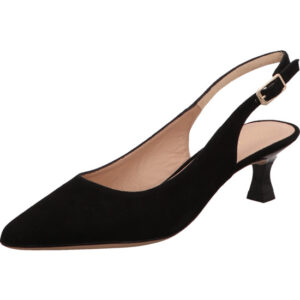 Unisa Damen Slings schwarz mit goldener Schnalle und schwarzer Sohle