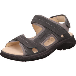 Ganter Herren Sandalen grau kombi mit hellem Fußbett und schwarzer Sohle