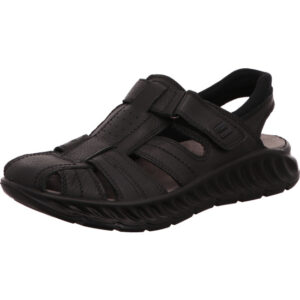 Ara Herren Sandalen schwarz mit Klett und schwarzer Sohle
