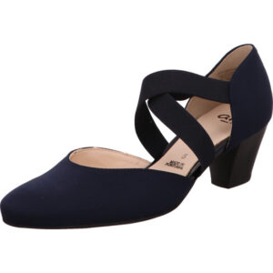 Ara Damen Pumps dunkleblau mit schwarzem Absatz und Sohle