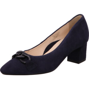 Ara Damen Pumps dunkelblau mit Schnalle und schwarzer Sohle