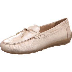 Ara Damen halbschuh gold kombi mit Schleife und brauner Sohle