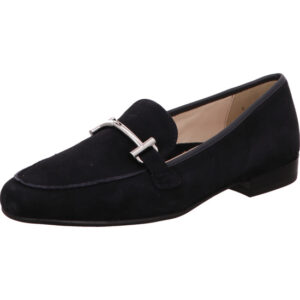 Ara Damen Pumps dunkelblau mit silber Schnalle und schwarzer Sohle